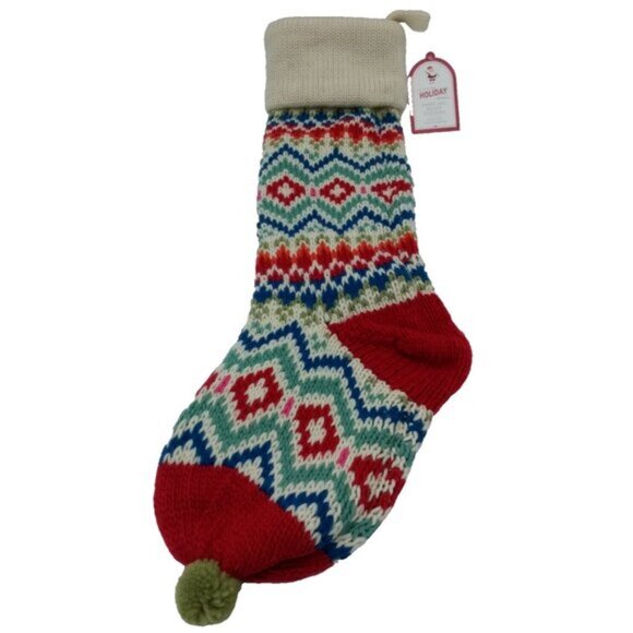 Pottery Barn Phillip Holiday Merry and Bright Knit Christmas Stocking Nordic 27 - Picture 8 of 9